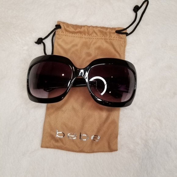 Classic BEBE brand black sunglasses with rhineston - Picture 2 of 6